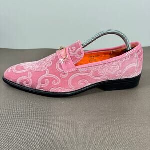 SL By Steven Land Mens Pink Prom Loafers Size 9 Almond Toe Pull On